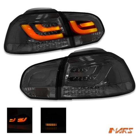Full Smoked R Style 3D LED Tail lights for Volkswagen VW Golf VI 6 2009 - 2013 - Mars Performance