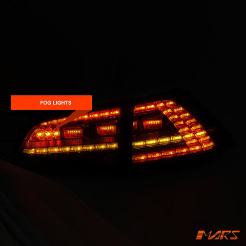 Full Smoked R Style LED Tail lights for Volkswagen VW Golf VII MK - 7 Hatch 2012 - 2017 - Mars Performance