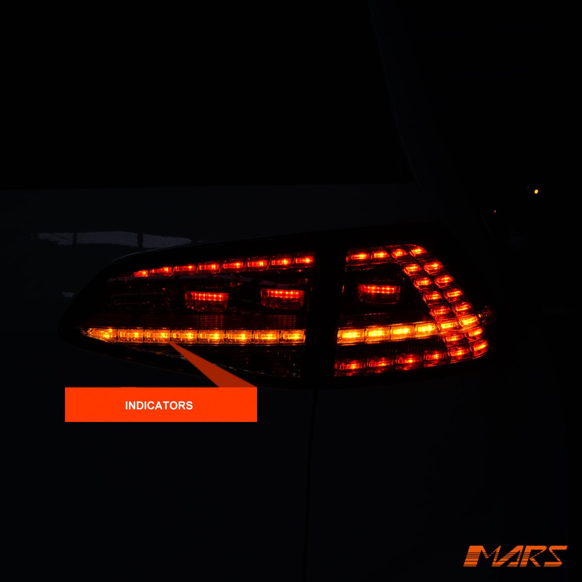 Full Smoked R Style LED Tail lights for Volkswagen VW Golf VII MK - 7 Hatch 2012 - 2017 - Mars Performance