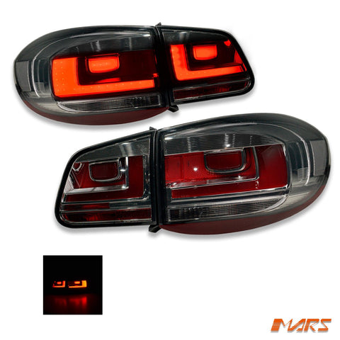 Full Smoked Update Style LED 3D Stripe Bar Tail lights for Volkswagen VW Tiguan 5N 2008 - 2011 - Mars Performance