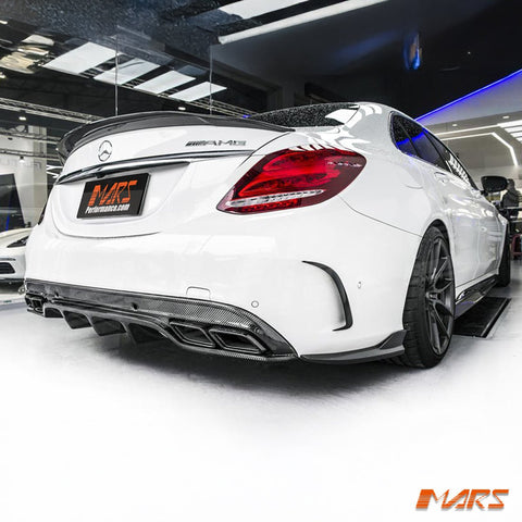 Future Design Carbon Fibre Rear Bumper Bar Diffuser Bodykit for Mercedes - Benz C63 & C63 - S AMG W205 Sedan & S205 Wagon MY15 - MY18 - Mars Performance