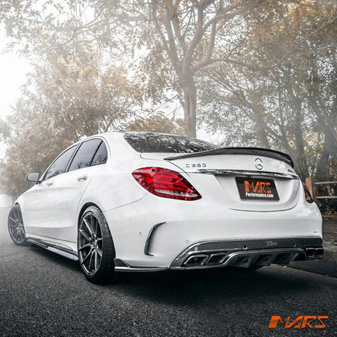 Future Design Carbon Fibre Rear Bumper Bar Diffuser Bodykit for Mercedes - Benz C63 & C63 - S AMG W205 Sedan & S205 Wagon MY15 - MY18 - Mars Performance