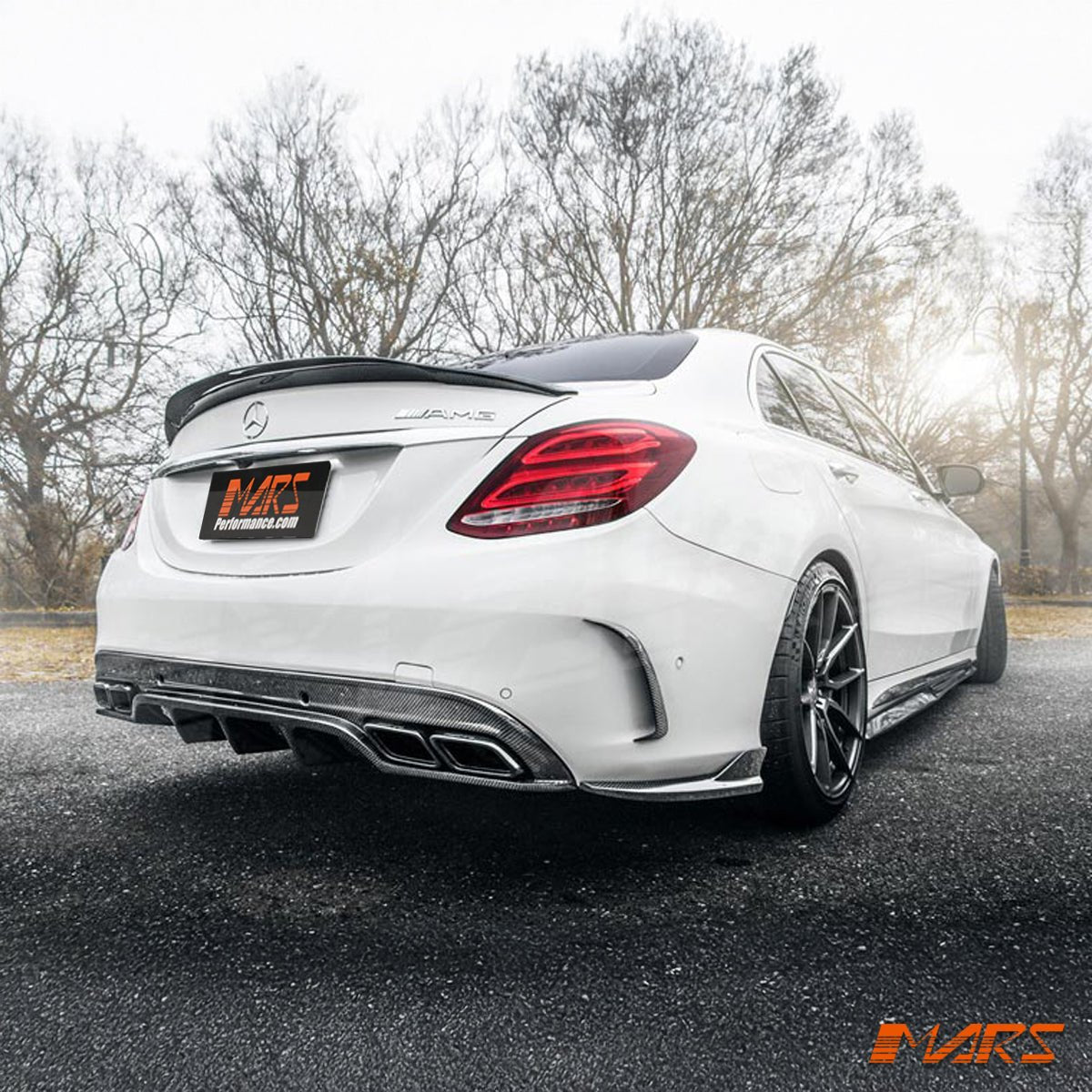 Future Design Carbon Fibre Rear Bumper Bar Diffuser Bodykit for Mercedes - Benz C63 & C63 - S AMG W205 Sedan & S205 Wagon MY15 - MY18 - Mars Performance