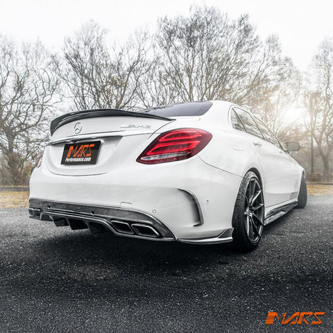 Future Design Carbon Fibre Rear Bumper Bar Diffuser Bodykit for Mercedes - Benz C63 & C63 - S AMG W205 Sedan & S205 Wagon MY15 - MY18 - Mars Performance