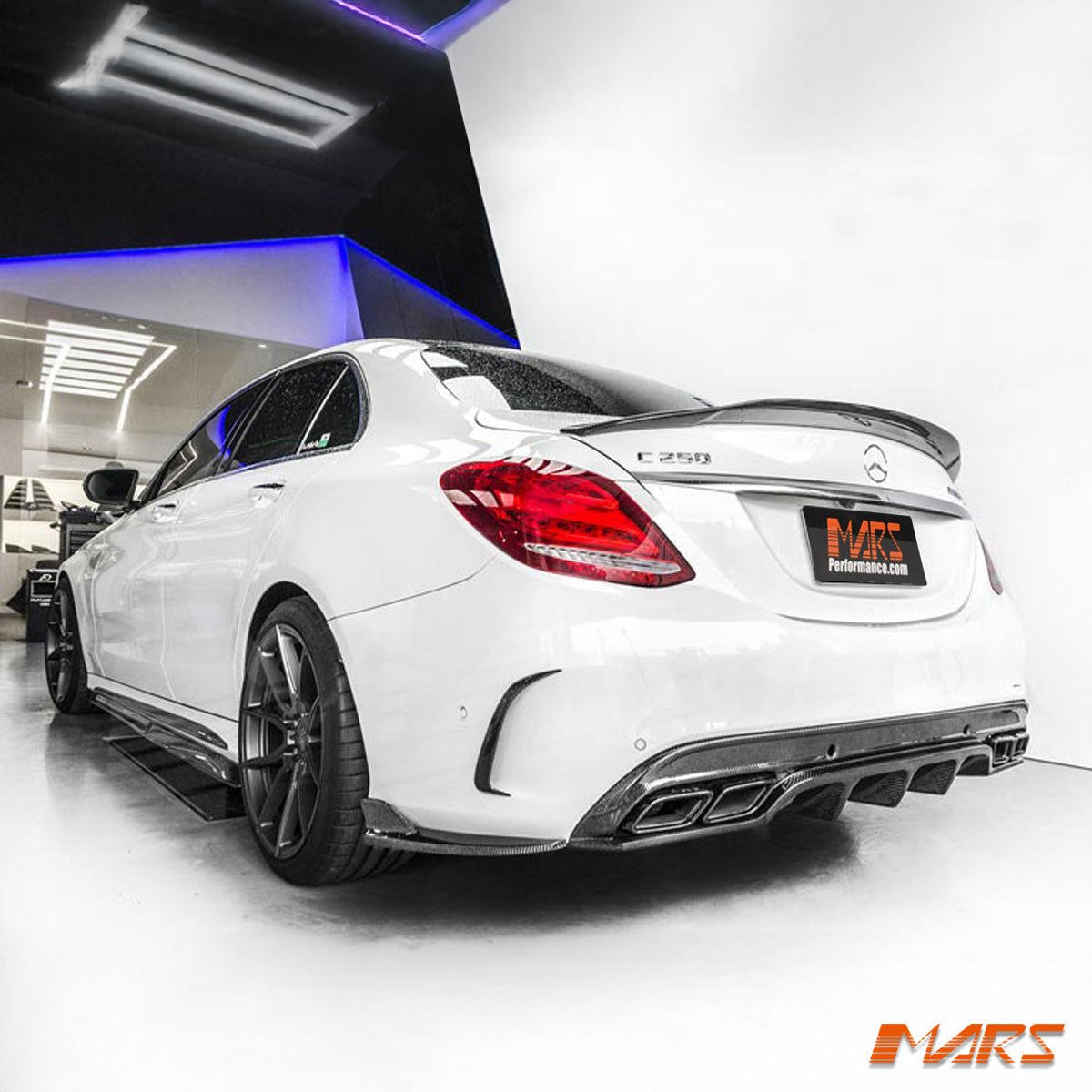 Future Design Carbon Fibre Rear Bumper Bar Diffuser Bodykit for Mercedes - Benz C63 & C63 - S AMG W205 Sedan & S205 Wagon MY15 - MY18 - Mars Performance