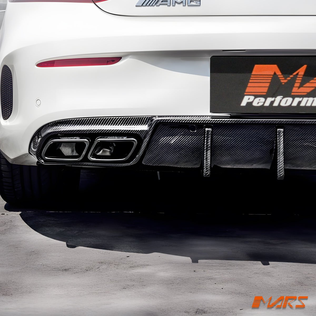 Future Design Carbon Fibre Rear Bumper bar Diffuser for Mercedes - Benz MY16 - MY18 C - Class C205 A205 AMG Package & C43 C63 - S - Mars Performance