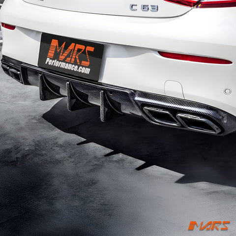 Future Design Carbon Fibre Rear Bumper bar Diffuser for Mercedes - Benz MY16 - MY18 C - Class C205 A205 AMG Package & C43 C63 - S - Mars Performance