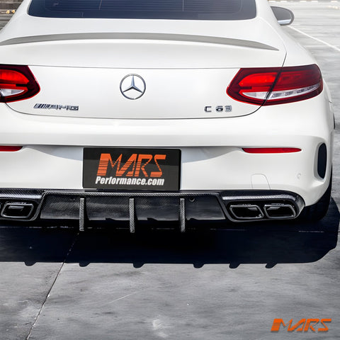 Future Design Carbon Fibre Rear Bumper bar Diffuser for Mercedes - Benz MY16 - MY18 C - Class C205 A205 AMG Package & C43 C63 - S - Mars Performance