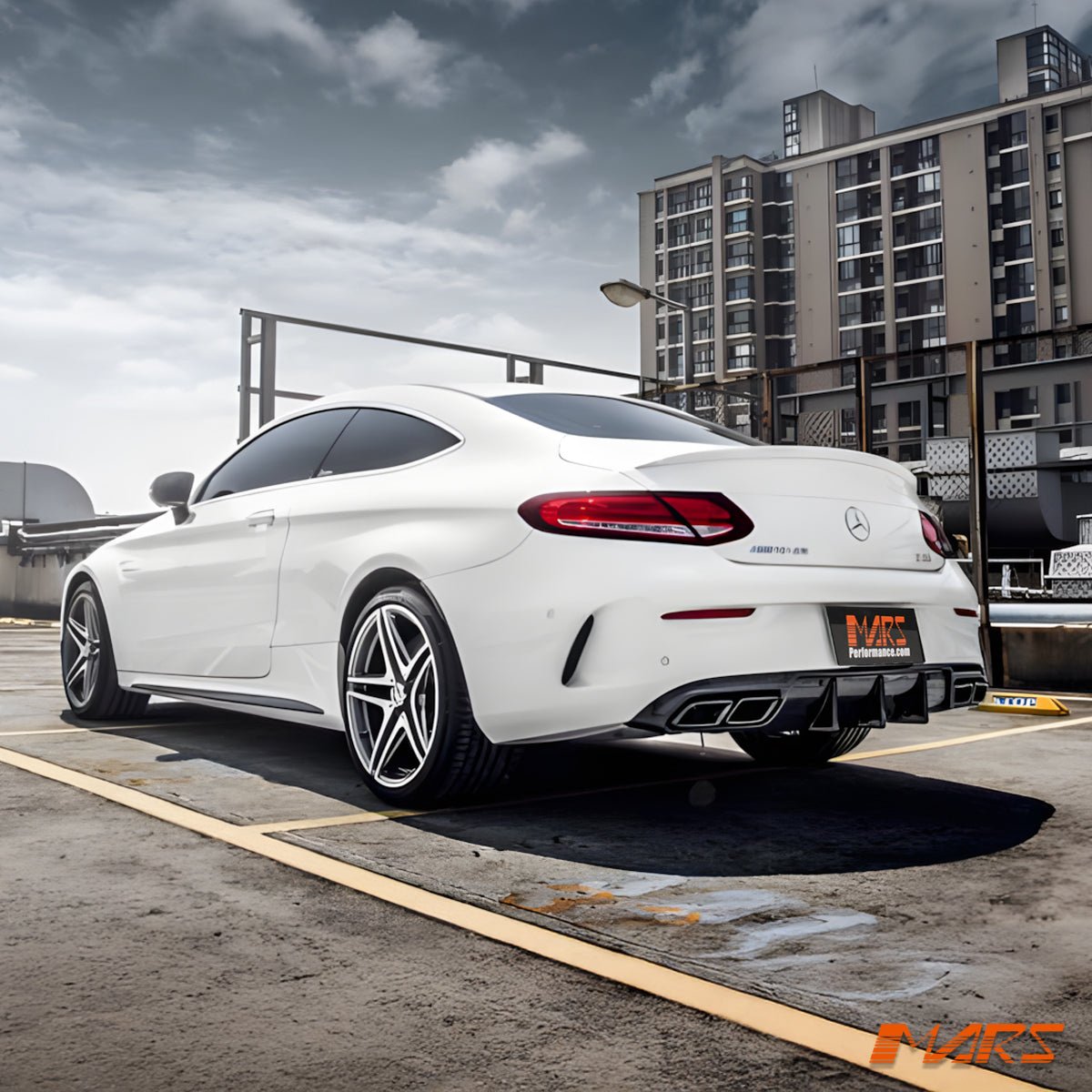 Future Design Carbon Fibre Rear Bumper bar Diffuser for Mercedes - Benz MY16 - MY18 C - Class C205 A205 AMG Package & C43 C63 - S - Mars Performance
