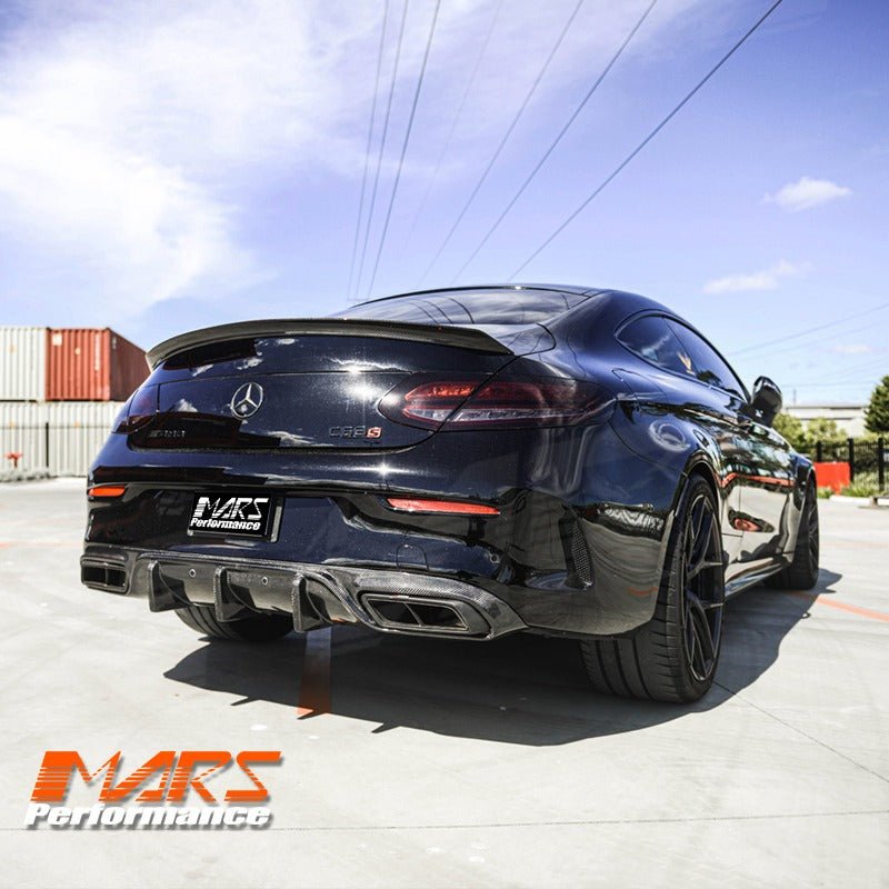 Future Design Carbon Fibre Rear Bumper bar Diffuser for Mercedes - Benz MY16 - MY18 C - Class C205 A205 AMG Package & C43 C63 - S - Mars Performance