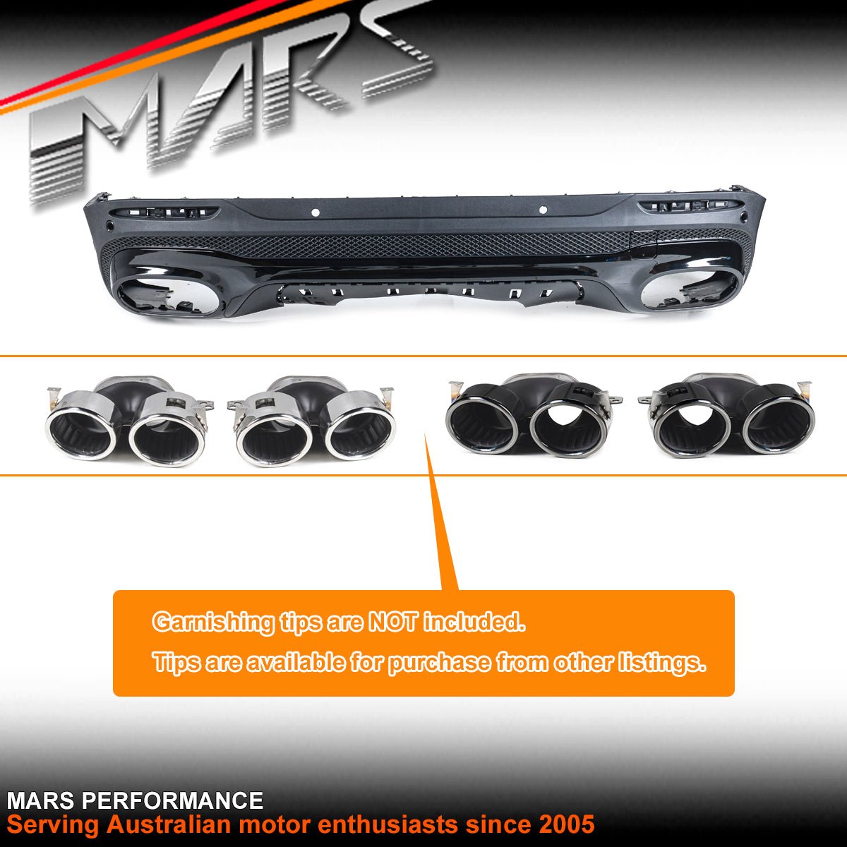 GLB45 Style Rear Diffuser Bodykit for Mercedes - Benz GLB - Class X247 with AMG Sport Bumper Bar & GLB35 - Mars Performance