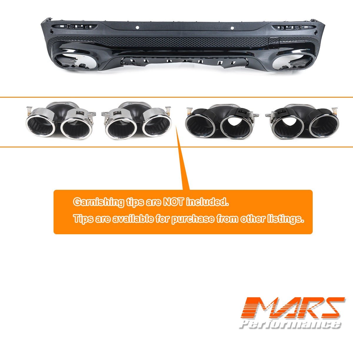 GLB45 Style Rear Diffuser Bodykit for Mercedes - Benz GLB - Class X247 with AMG Sport Bumper Bar & GLB35 - Mars Performance