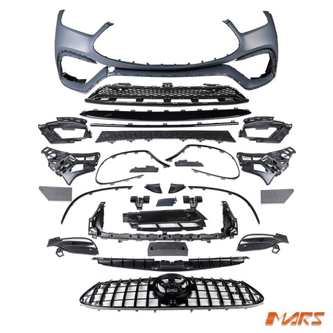 GLE63 - S Style Front Bumper Bar Bodykit & Grill for Mercedes - Benz W167 GLE - Class V167 Hatch C167 Coupe & GLE53 AMG 2019 - 2025 - Mars Performance