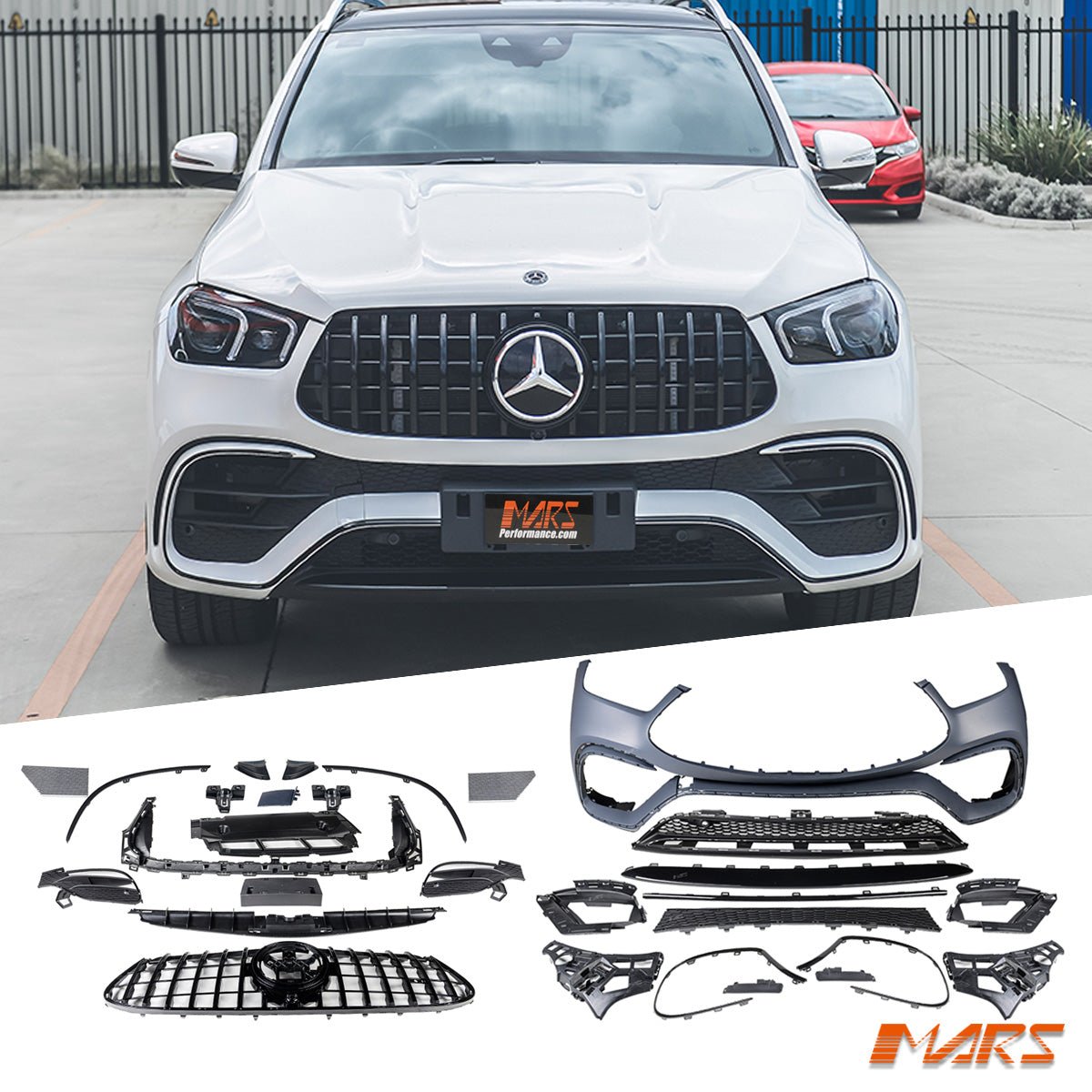 GLE63 - S Style Front Bumper Bar Bodykit & Grill for Mercedes - Benz W167 GLE - Class V167 Hatch C167 Coupe & GLE53 AMG 2019 - 2025 - Mars Performance