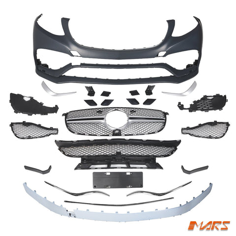GLE63 Style Front Bumper bar BodyKit & Grill for Mercedes - Benz GLE Class C292 Coupe 2015 - 2019 & GLE43 AMG - Mars Performance