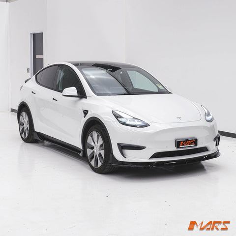 Gloss Black Aero DYNAMIC Front Bumper bar Side Blade Canard Spoiler BodyKit for Tesla Model Y 2022 - 2024 - Mars Performance