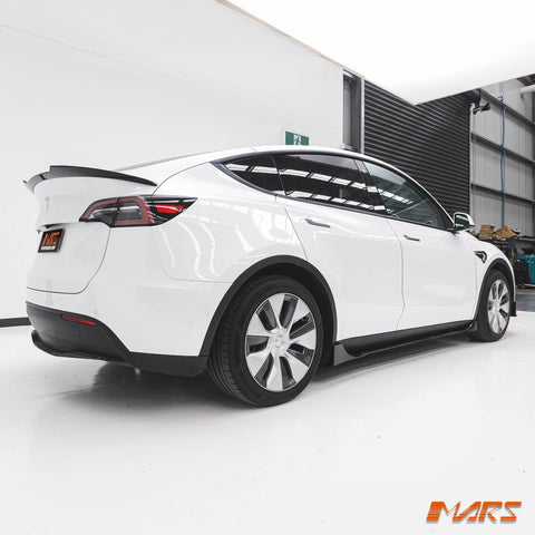 Gloss Black Aero DYNAMIC Lower Side Skirts Lip Spoiler BodyKit for Tesla Model Y 2022 - 2024 - Mars Performance