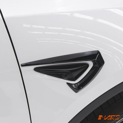 Gloss Black Aero DYNAMIC Side Fender Guard Camera Vent Blade Canard BodyKit for Tesla Model Y 2022 - 2024 - Mars Performance