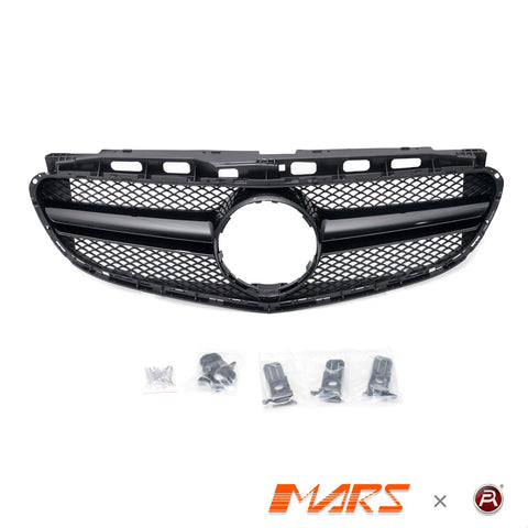 Gloss Black AMG E63 Style Front Bumper Bar Grille Grill Bodykit for Mercedes - Benz E - Class W212 2014 - 2016 - Mars Performance