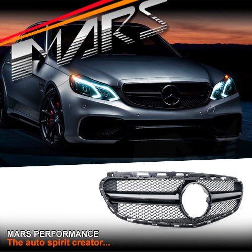 Gloss Black AMG E63 Style Front Bumper Bar Grille Grill Bodykit for Mercedes - Benz E - Class W212 2014 - 2016 - Mars Performance