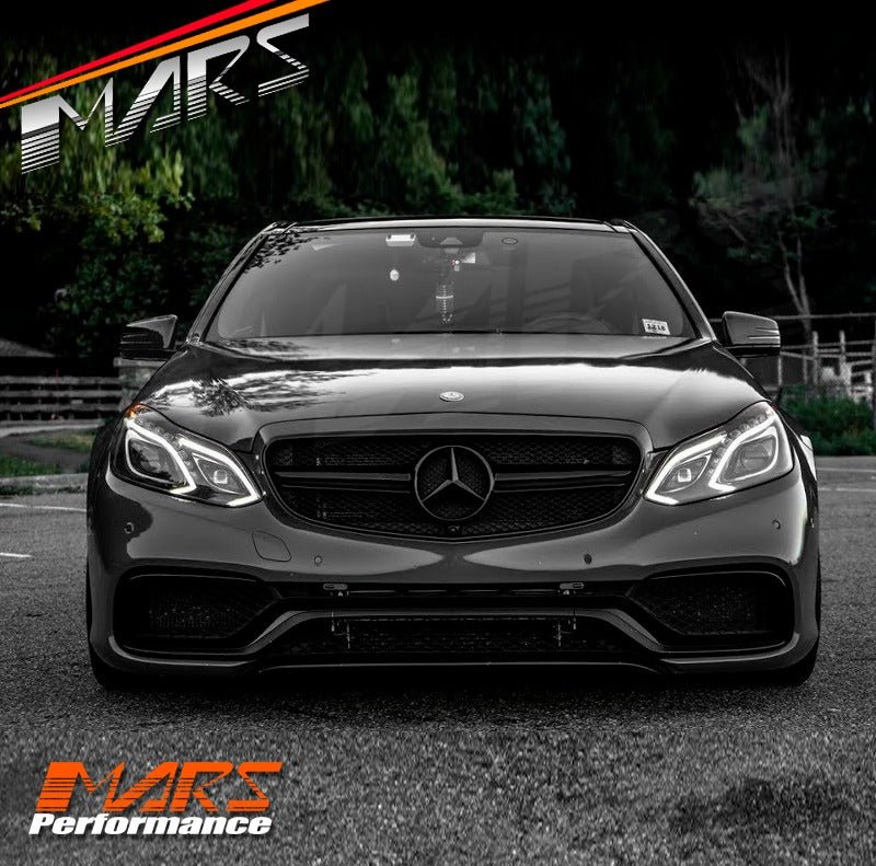 Gloss Black AMG E63 Style Front Bumper Bar Grille Grill Bodykit for Mercedes - Benz E - Class W212 2014 - 2016 - Mars Performance