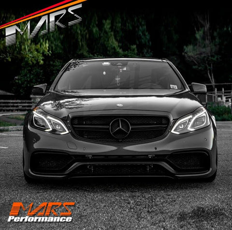 Gloss Black AMG E63 Style Front Bumper Bar Grille Grill Bodykit for Mercedes - Benz E - Class W212 2014 - 2016 - Mars Performance