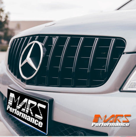 Gloss Black AMG Panamericana Style Front Bumper Bar Grill Grille Bodykit for Mercedes - Benz C - Class W204 Sedan & C204 Coupe 2007 - 2014 - Mars Performance