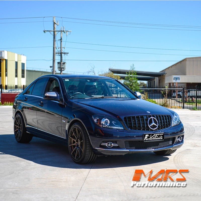 Gloss Black AMG Panamericana Style Front Bumper Bar Grill Grille Bodykit for Mercedes - Benz C - Class W204 Sedan & C204 Coupe 2007 - 2014 - Mars Performance