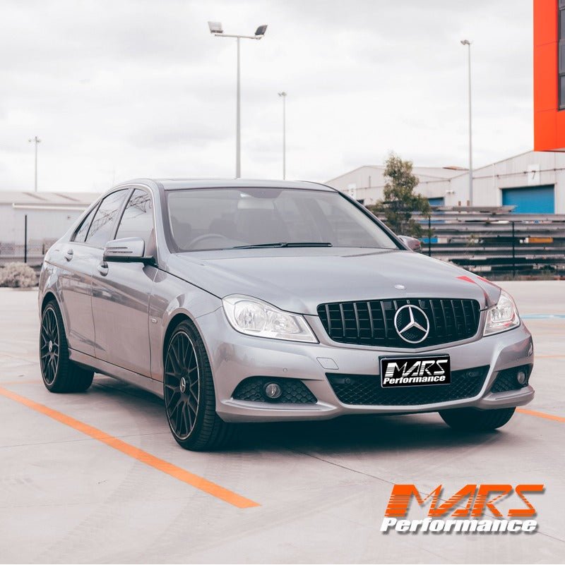 Gloss Black AMG Panamericana Style Front Bumper Bar Grill Grille Bodykit for Mercedes - Benz C - Class W204 Sedan & C204 Coupe 2007 - 2014 - Mars Performance