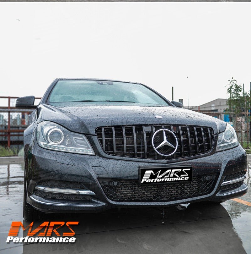 Gloss Black AMG Panamericana Style Front Bumper Bar Grill Grille Bodykit for Mercedes - Benz C - Class W204 Sedan & C204 Coupe 2007 - 2014 - Mars Performance