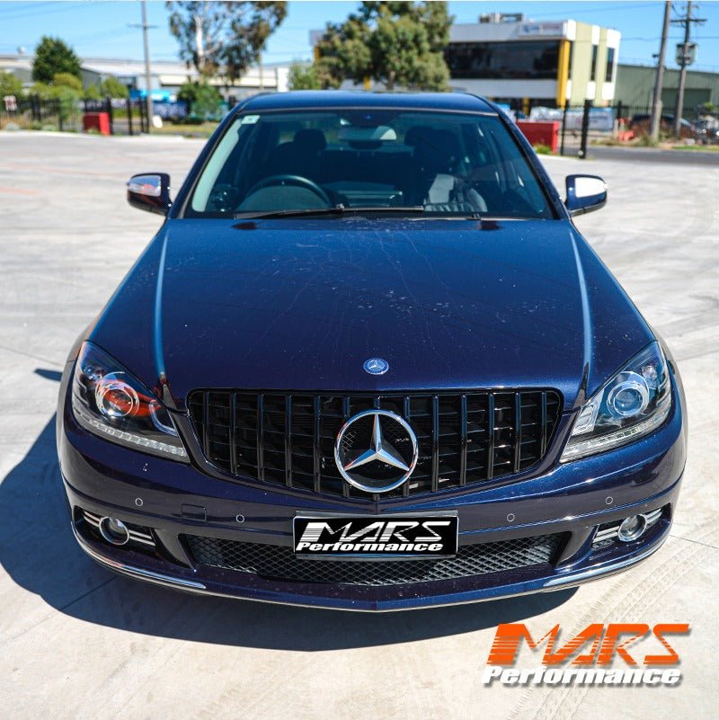 Gloss Black AMG Panamericana Style Front Bumper Bar Grill Grille Bodykit for Mercedes - Benz C - Class W204 Sedan & C204 Coupe 2007 - 2014 - Mars Performance