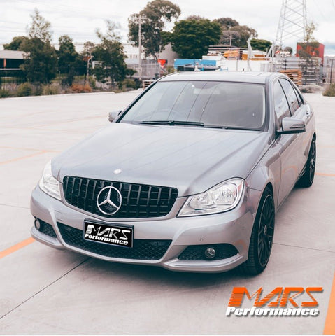 Gloss Black AMG Panamericana Style Front Bumper Bar Grill Grille Bodykit for Mercedes - Benz C - Class W204 Sedan & C204 Coupe 2007 - 2014 - Mars Performance