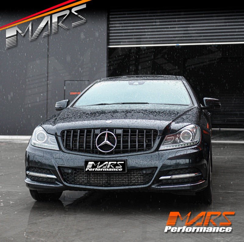 Gloss Black AMG Panamericana Style Front Bumper Bar Grill Grille Bodykit for Mercedes - Benz C - Class W204 Sedan & C204 Coupe 2007 - 2014 - Mars Performance