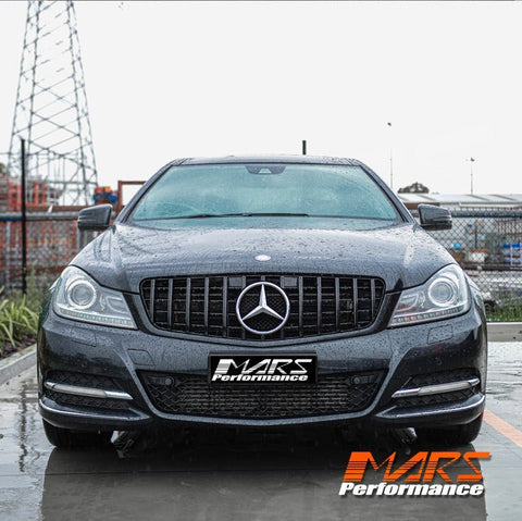 Gloss Black AMG Panamericana Style Front Bumper Bar Grill Grille Bodykit for Mercedes - Benz C - Class W204 Sedan & C204 Coupe 2007 - 2014 - Mars Performance