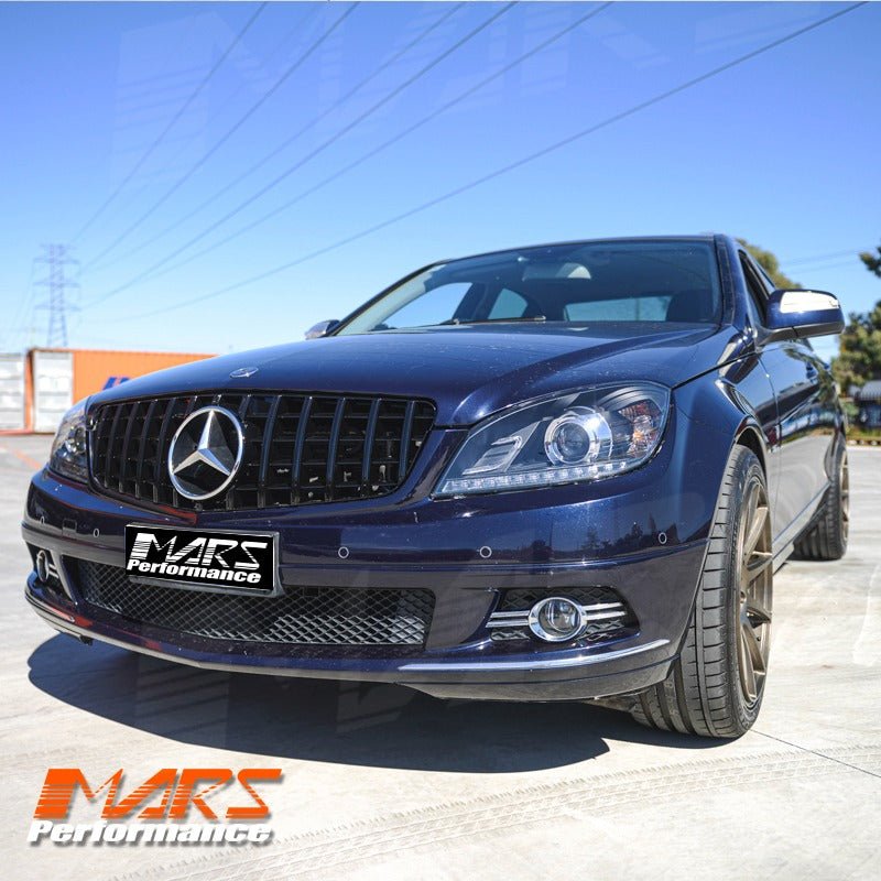 Gloss Black AMG Panamericana Style Front Bumper Bar Grill Grille Bodykit for Mercedes - Benz C - Class W204 Sedan & C204 Coupe 2007 - 2014 - Mars Performance