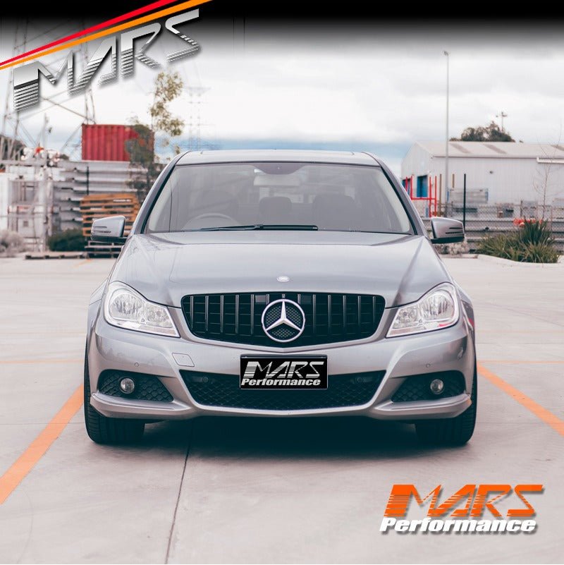 Gloss Black AMG Panamericana Style Front Bumper Bar Grill Grille Bodykit for Mercedes - Benz C - Class W204 Sedan & C204 Coupe 2007 - 2014 - Mars Performance