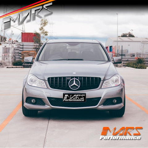 Gloss Black AMG Panamericana Style Front Bumper Bar Grill Grille Bodykit for Mercedes - Benz C - Class W204 Sedan & C204 Coupe 2007 - 2014 - Mars Performance