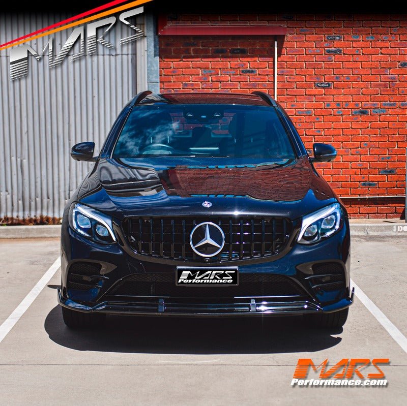Gloss Black Brabus Style Front Bumper Bar Lip Spoiler Bodykit for Mercedes - Benz 2015 - 2019 GLC - Class X253 C253 AMG Pack & GLC43 - Mars Performance