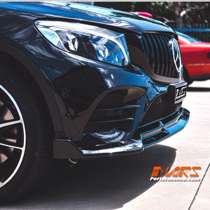 Gloss Black Brabus Style Front Bumper Bar Lip Spoiler Bodykit for Mercedes - Benz 2015 - 2019 GLC - Class X253 C253 AMG Pack & GLC43 - Mars Performance
