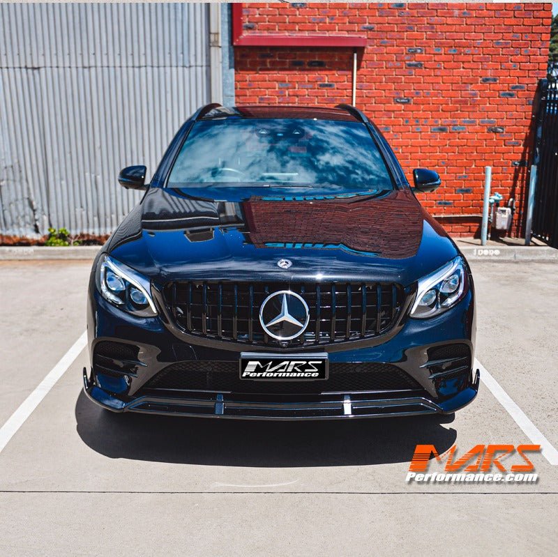 Gloss Black Brabus Style Front Bumper Bar Lip Spoiler Bodykit for Mercedes - Benz 2015 - 2019 GLC - Class X253 C253 AMG Pack & GLC43 - Mars Performance