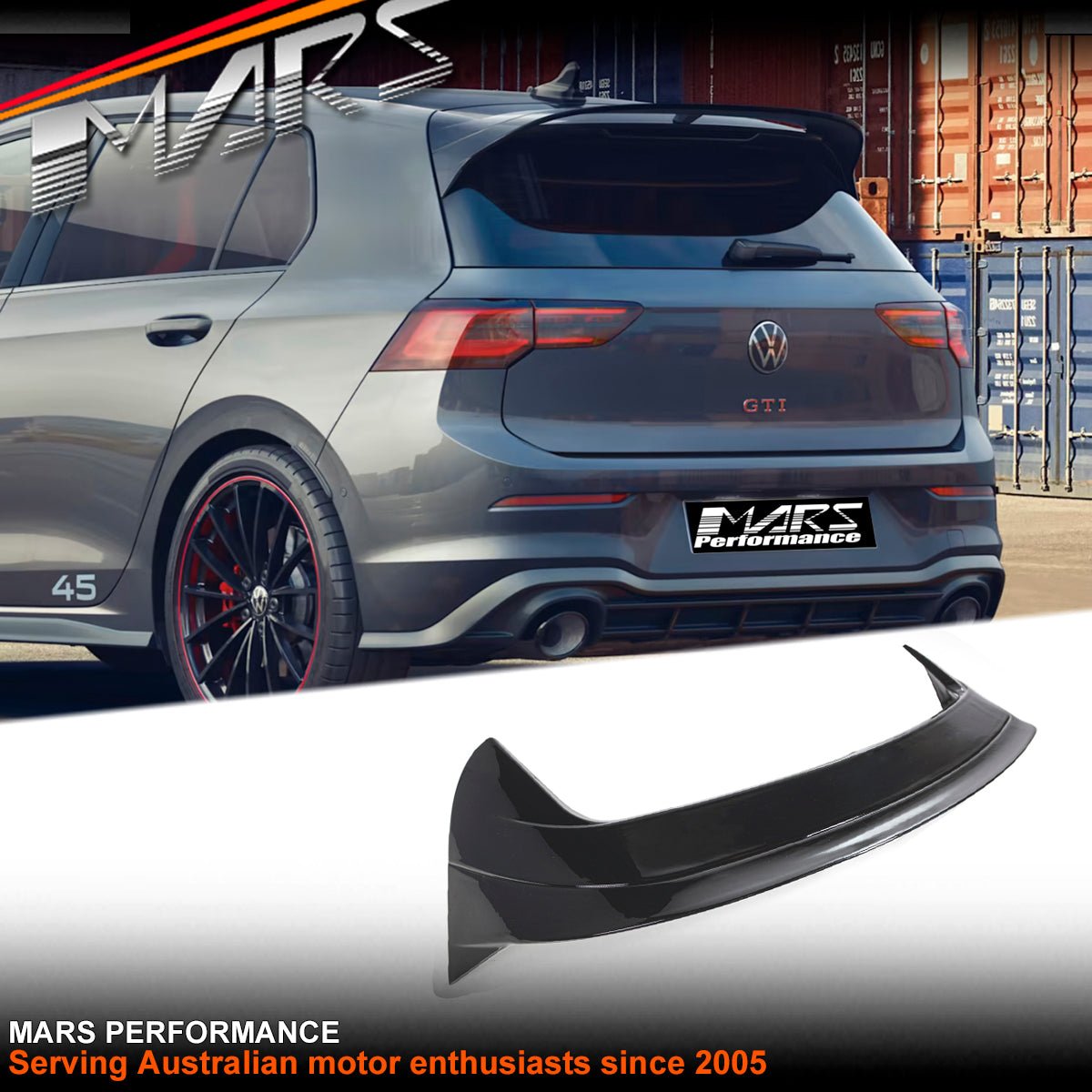 Gloss Black ClubSport 45 CS Style Rear Roof Spoiler Wing Bodykit for Volkswagen VW Golf VIII MK - 8 Hatch GTi & R 2021 - 2024 - Mars Performance