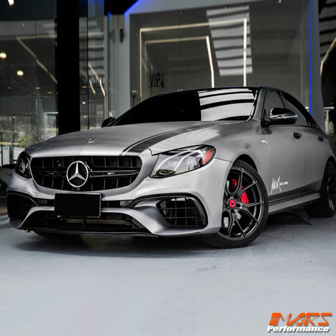 Gloss Black E63 - S Style Front Bumper Bar Grille Grill Bodykit for Mercedes - Benz E - Class 2016 - 2020 Pre Update W213 C238 & E43 E53 AMG - Mars Performance
