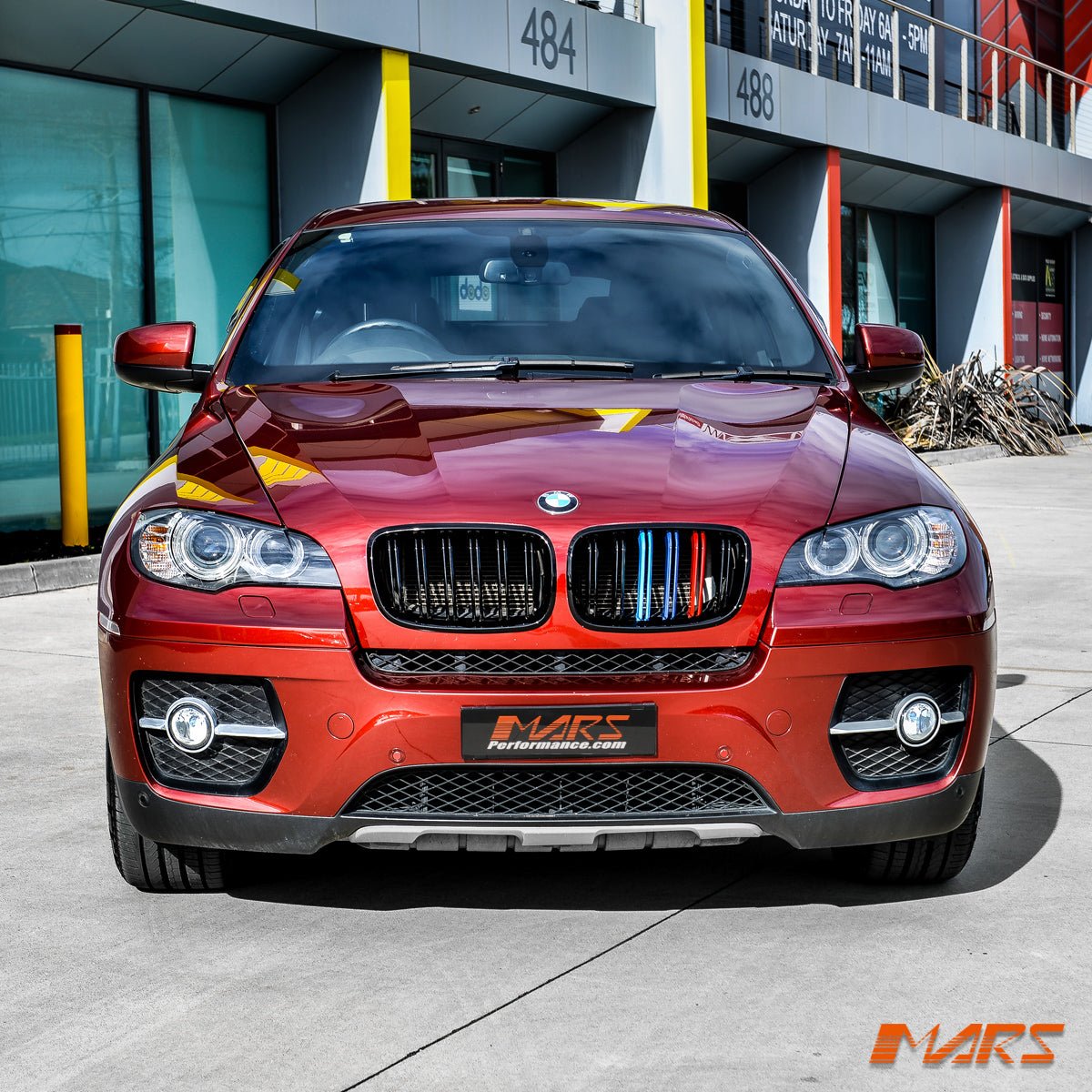 Gloss Black F86 X5M X6M Style Front Kidney Grille Grill Bodykit with colour Stripes for BMW X5 E70 & X6 E71 - Mars Performance