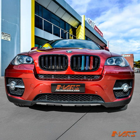 Gloss Black F86 X5M X6M Style Front Kidney Grille Grill Bodykit with colour Stripes for BMW X5 E70 & X6 E71 - Mars Performance