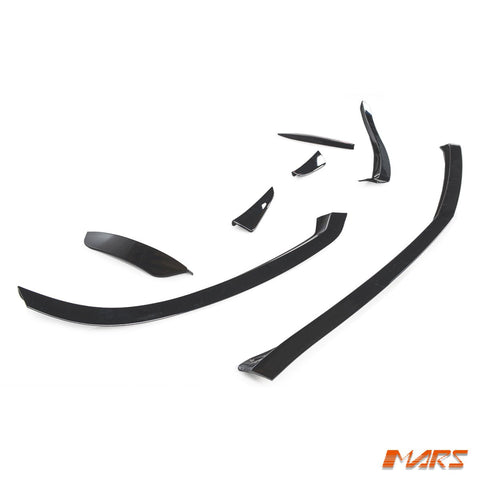 Gloss Black Front bumper Aero lip BodyKit & side Blade Canards for Mercedes - Benz A - Class W177 V177 & A35 AMG 2018 - 2023 - Mars Performance