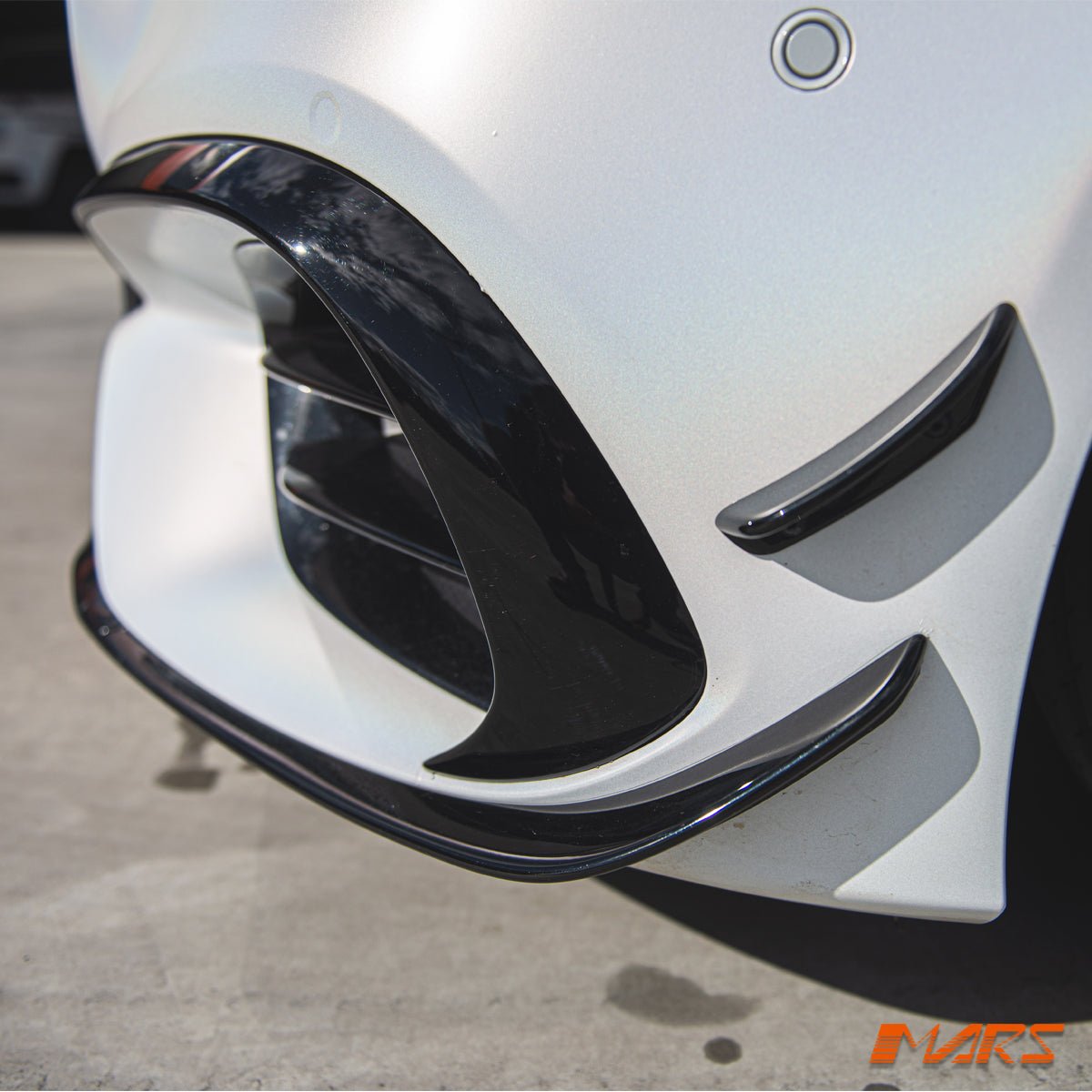 5-Piece Carbon Fiber Look Front Bumper Lip Spoiler Kit For Mercedes-Benz