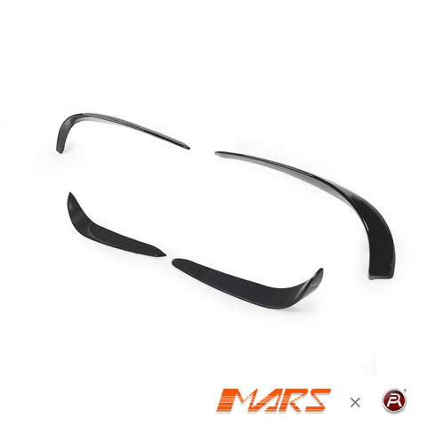 Gloss Black Front bumper bar Canard Blades Bodykit for Mercedes - Benz C - Class C205 S205 W205 AMG Bumper Bar & C43 2015 - 2018 - Mars Performance