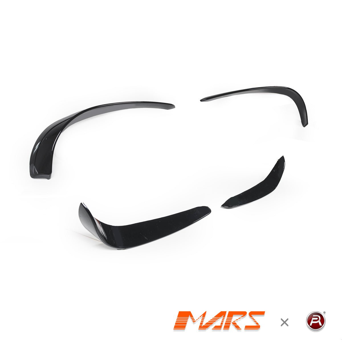 Gloss Black Front bumper bar Canard Blades Bodykit for Mercedes - Benz C - Class C205 S205 W205 AMG Bumper Bar & C43 2015 - 2018 - Mars Performance
