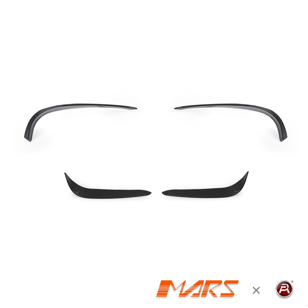 Gloss Black Front bumper bar Canard Blades Bodykit for Mercedes - Benz C - Class C205 S205 W205 AMG Bumper Bar & C43 2015 - 2018 - Mars Performance
