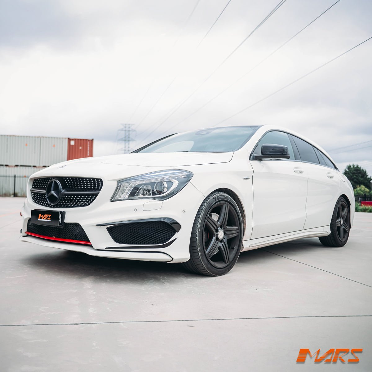 Gloss Black Front bumper bar Canard Blades Bodykit for Mercedes - Benz CLA Class C117 X117 Sport Package & CLA45 AMG 2013 - 2016 - Mars Performance